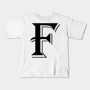 Black Letter F in vintage style Kids T-Shirt